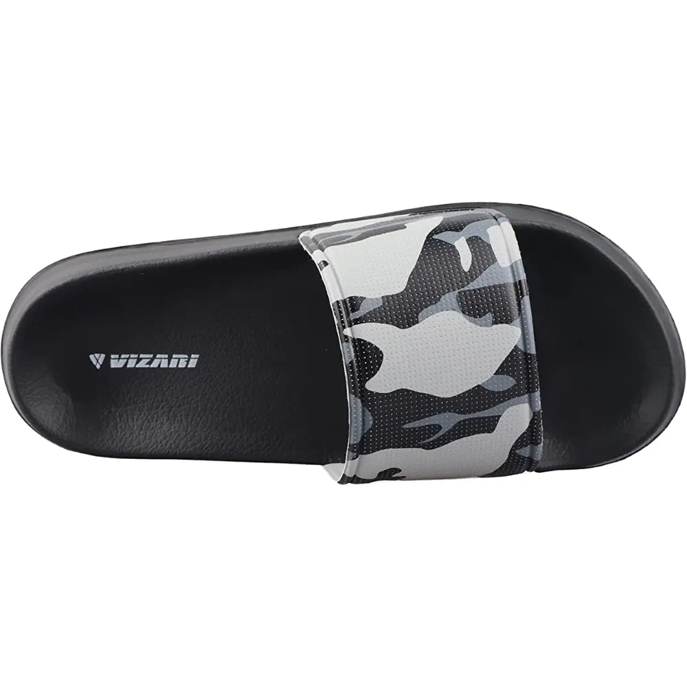 Adult Camo Soccer Slide Sandals - Black