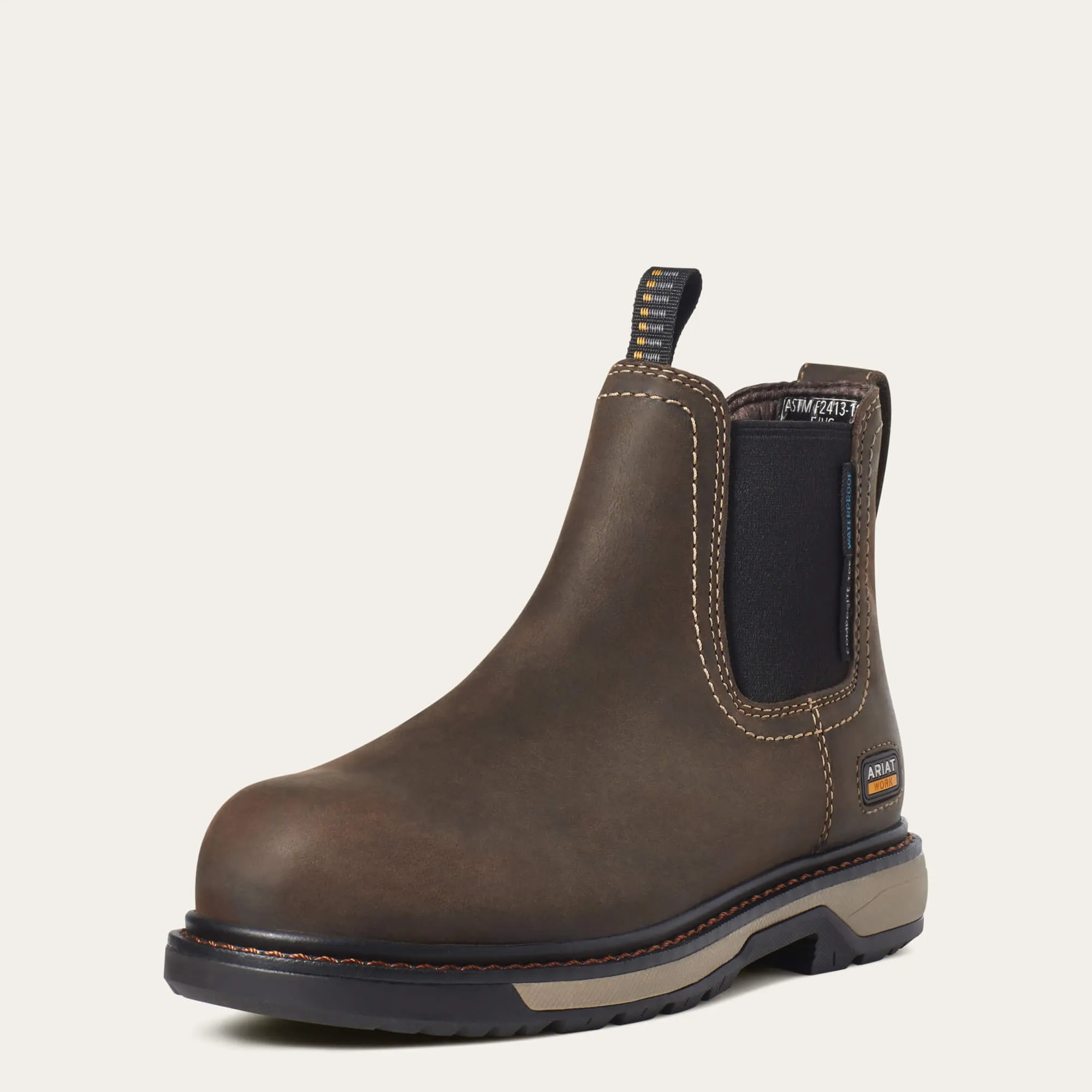 Ariat Women's Riveter Chelsea Composite Toe CSA Waterproof Puncture Resistant Work Boot - Brown - 10035772