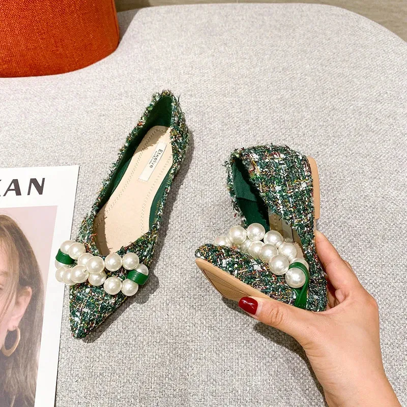 Big Pearls Slip-On Loafers