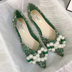 Big Pearls Slip-On Loafers