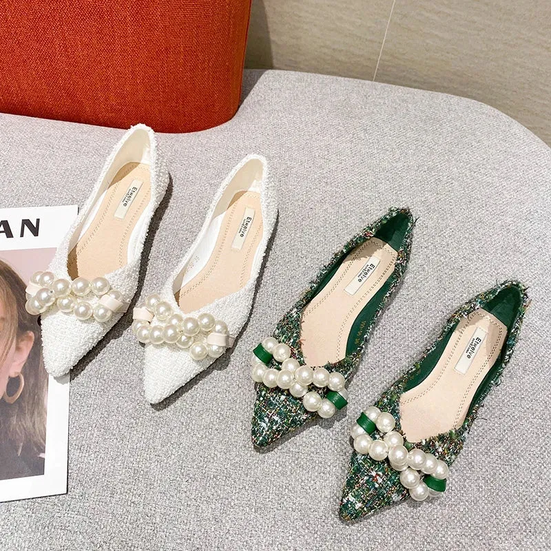 Big Pearls Slip-On Loafers