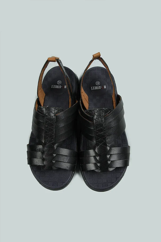 BLACK STRIPE COMFORT LEATHER