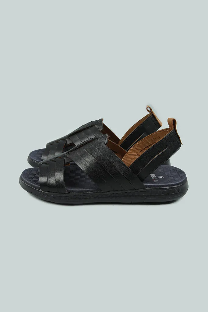 BLACK STRIPE COMFORT LEATHER