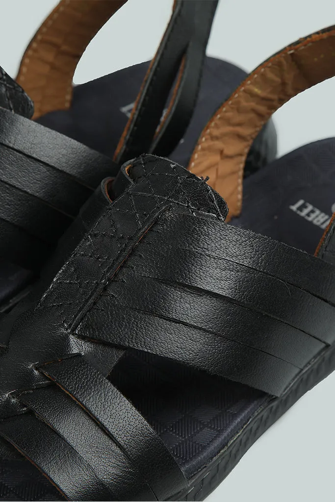 BLACK STRIPE COMFORT LEATHER