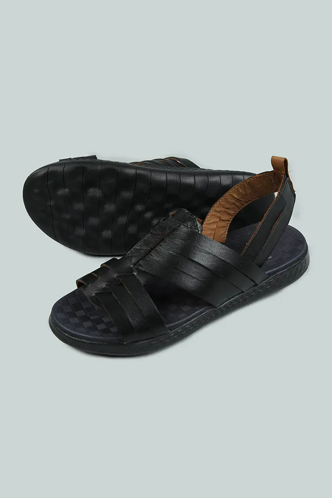 BLACK STRIPE COMFORT LEATHER