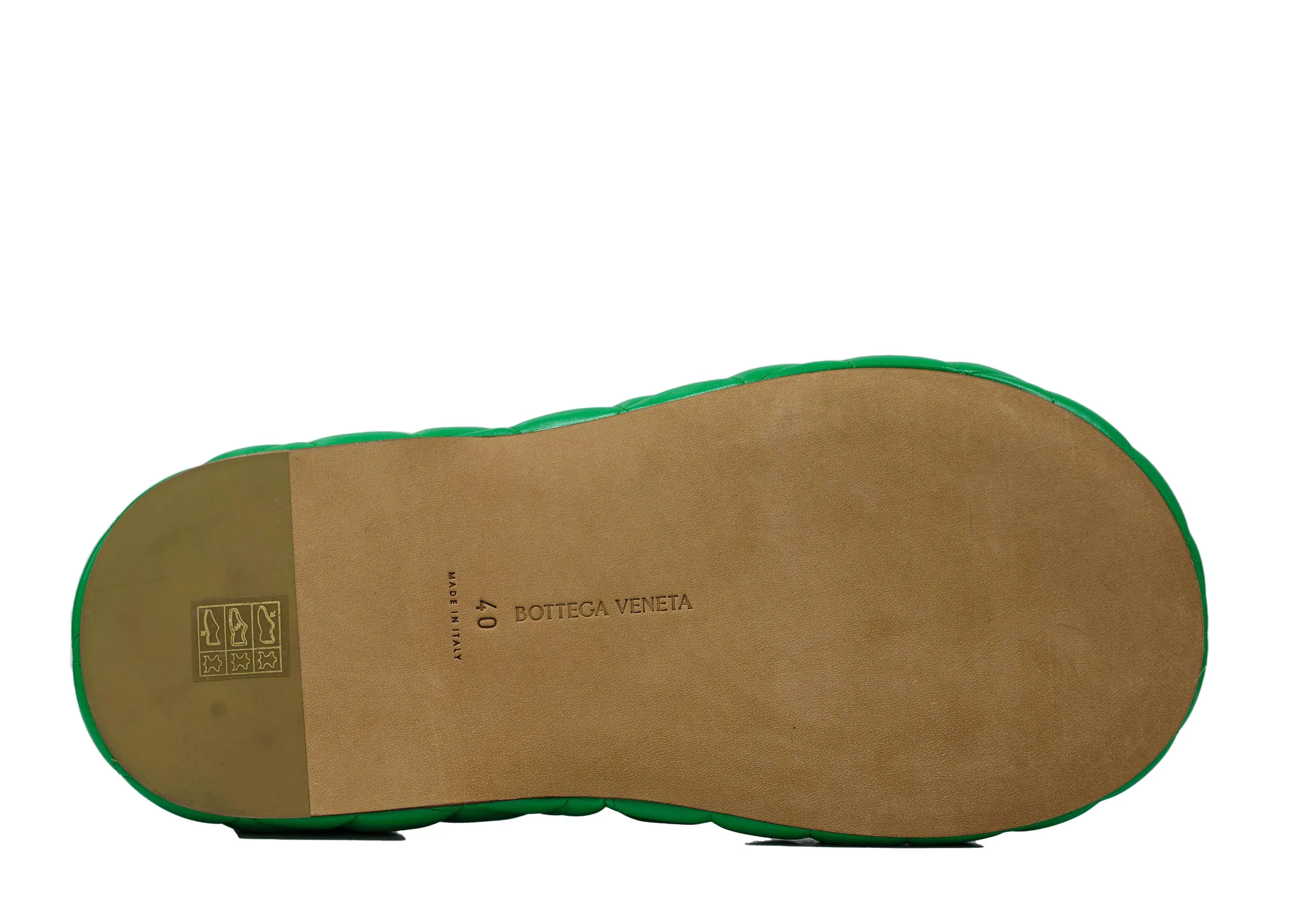 Bottega Veneta Women's Green Leather Padded Sandal 708885 Last pair NOW Half Price