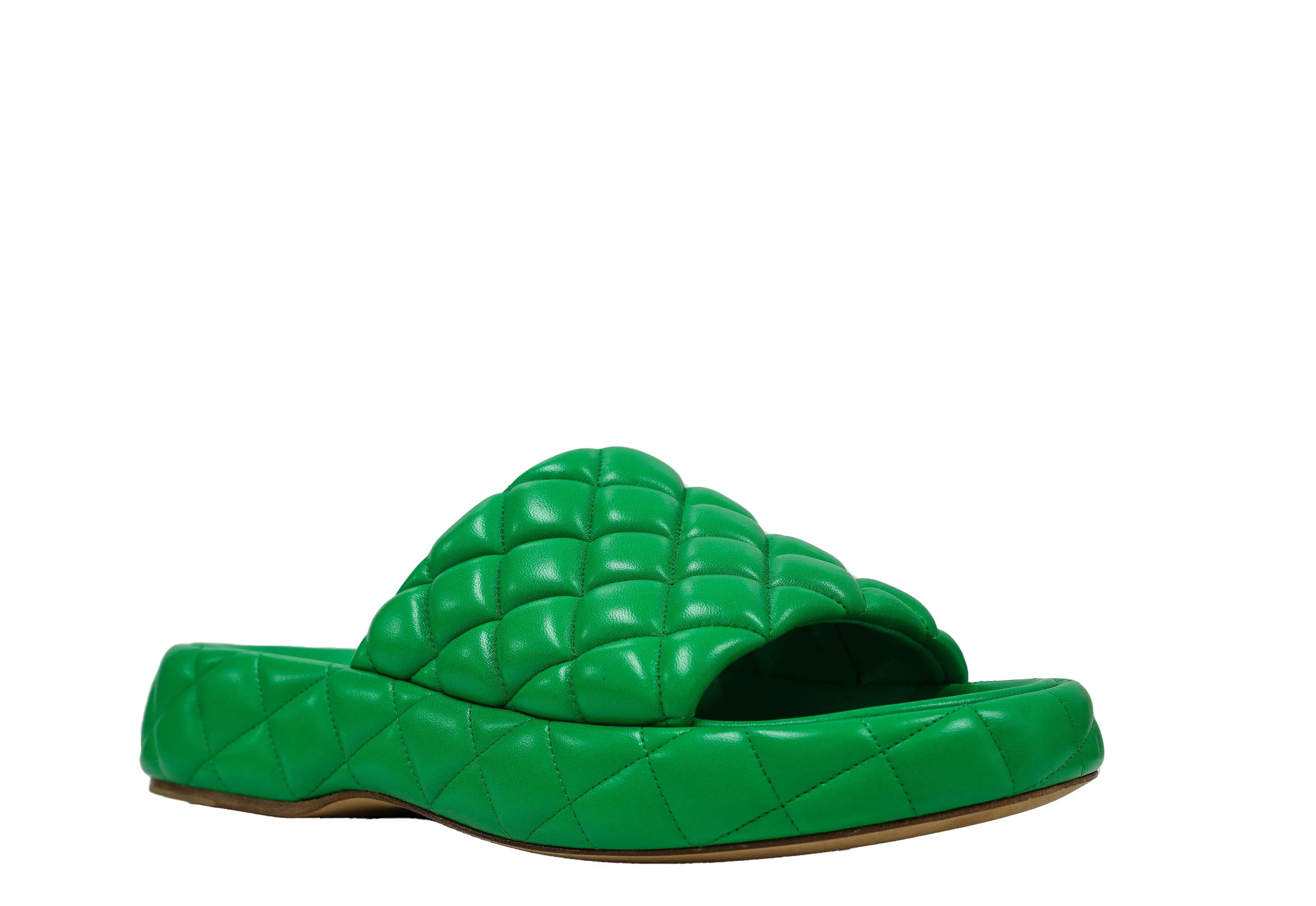 Bottega Veneta Women's Green Leather Padded Sandal 708885 Last pair NOW Half Price