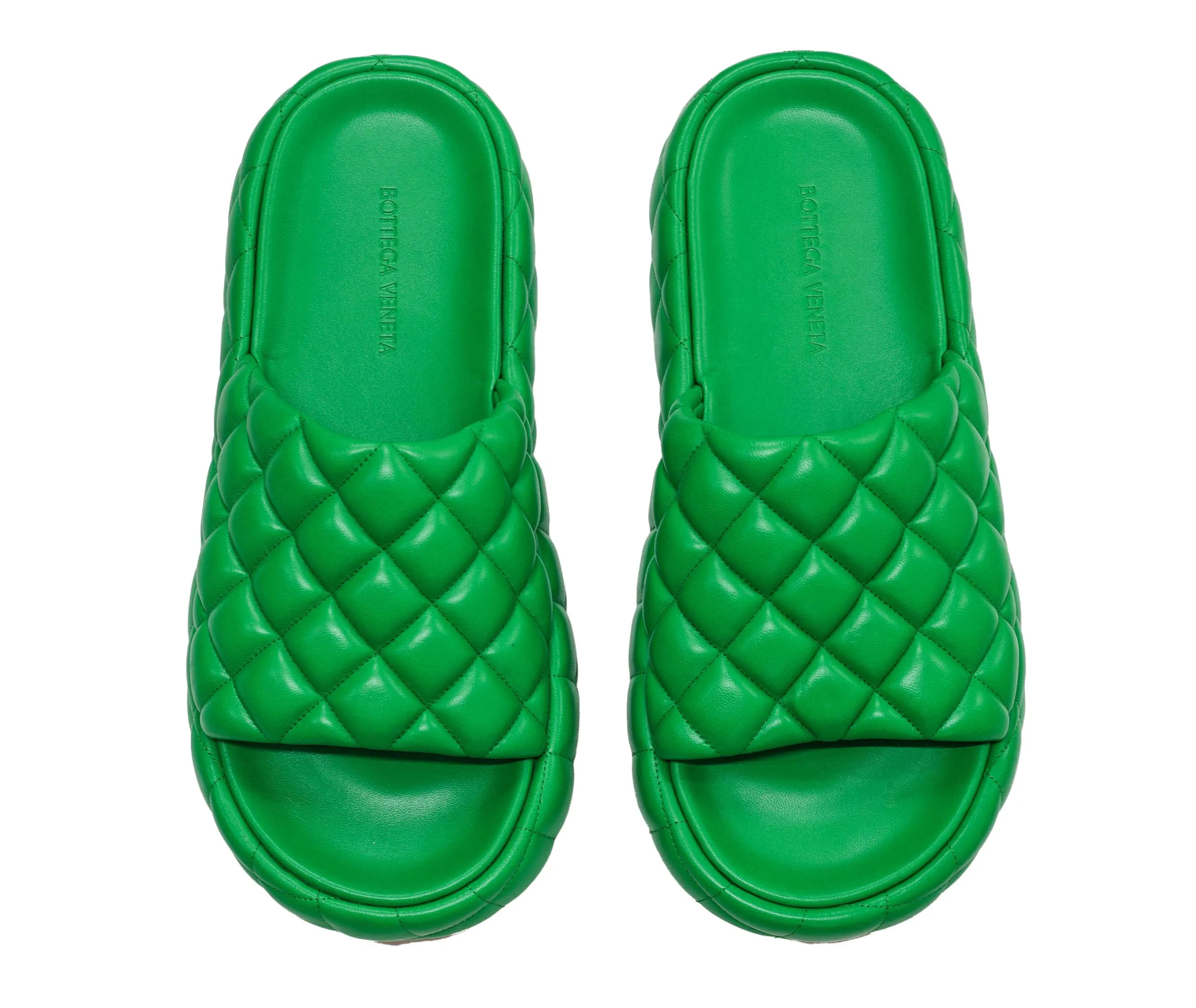 Bottega Veneta Women's Green Leather Padded Sandal 708885 Last pair NOW Half Price
