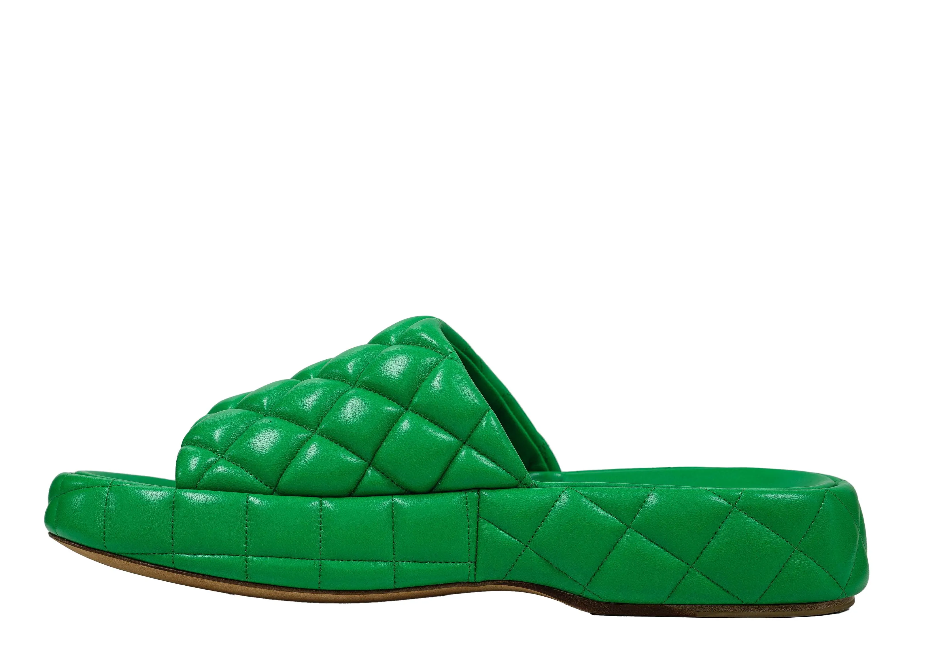 Bottega Veneta Women's Green Leather Padded Sandal 708885 Last pair NOW Half Price