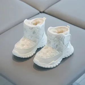 Boys & Girls Patent Leather Waterproof Snow Boots