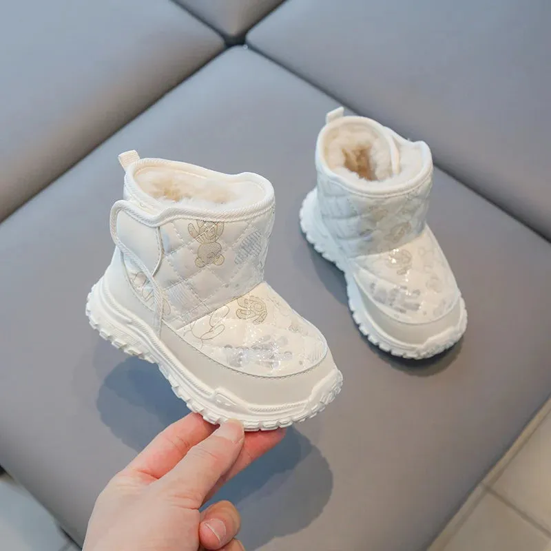 Boys & Girls Patent Leather Waterproof Snow Boots