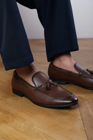 BRADLEY SLIP ON BRAIDED LOAFERS IN BROWN