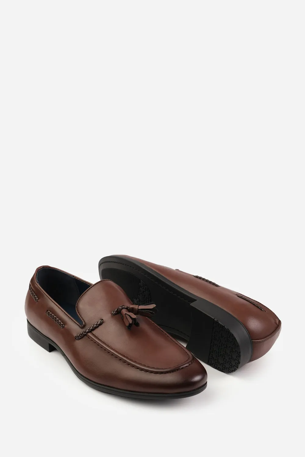 BRADLEY SLIP ON BRAIDED LOAFERS IN BROWN