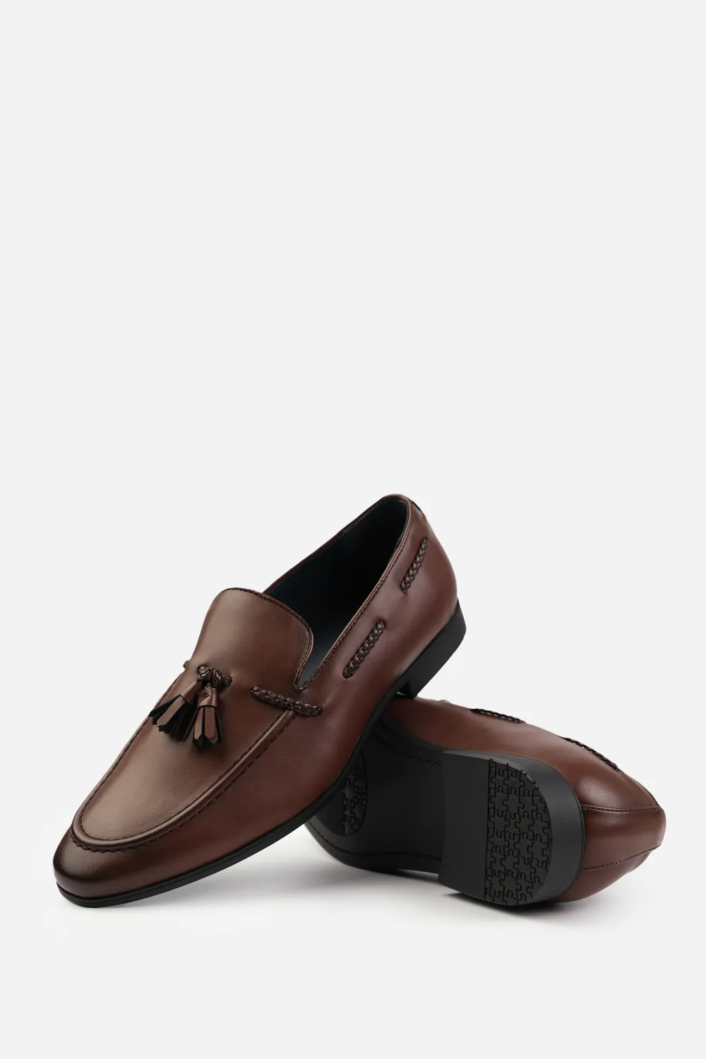 BRADLEY SLIP ON BRAIDED LOAFERS IN BROWN