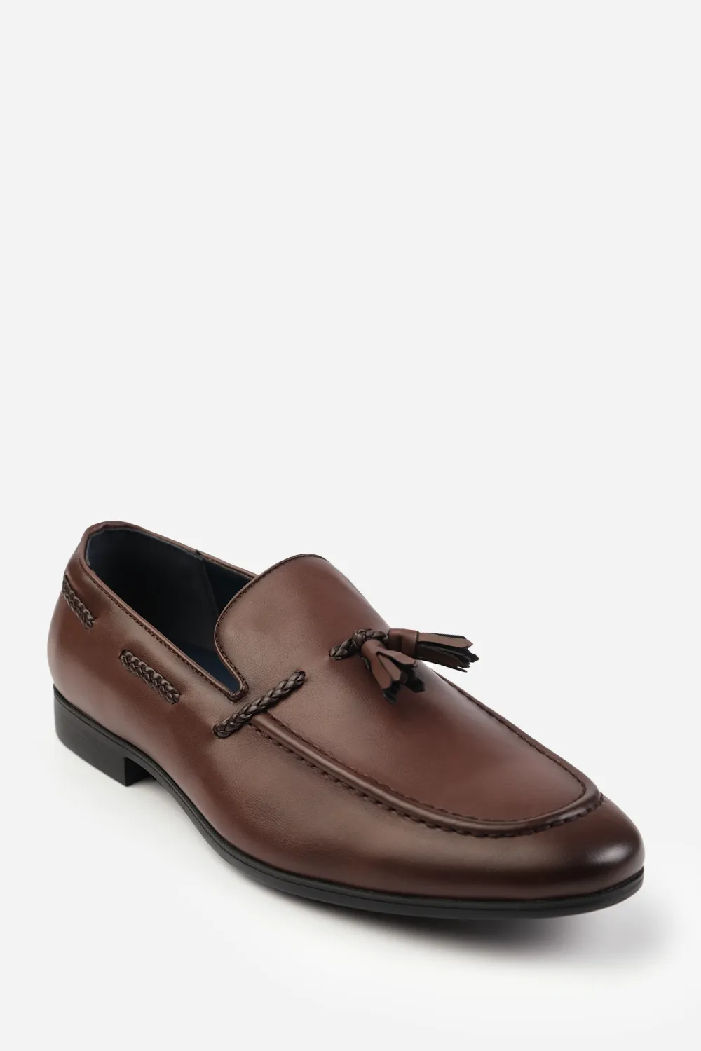 BRADLEY SLIP ON BRAIDED LOAFERS IN BROWN