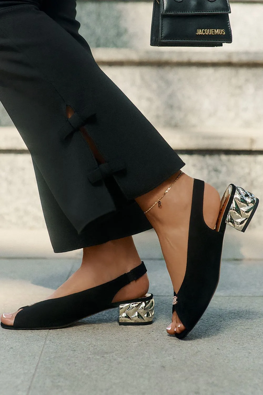 CheBello natural leather heel sandals
