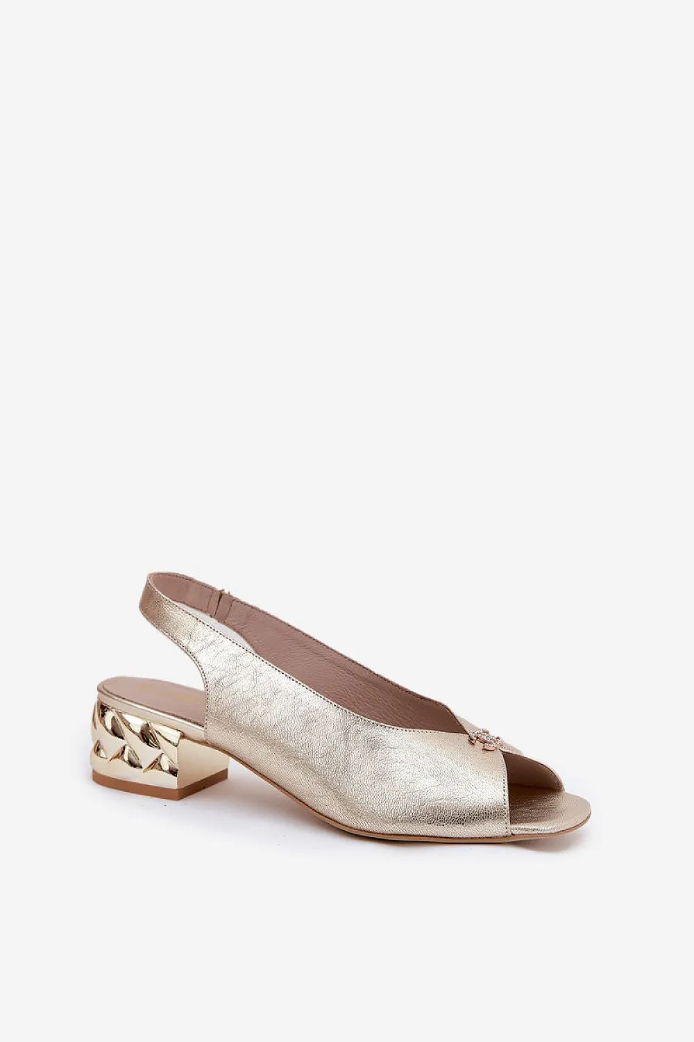 CheBello natural leather heel sandals