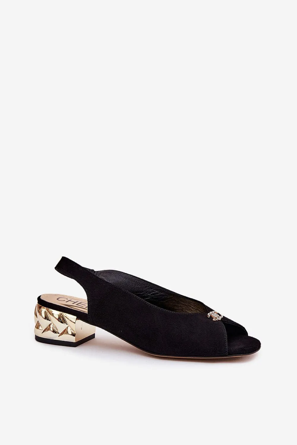 CheBello natural leather heel sandals
