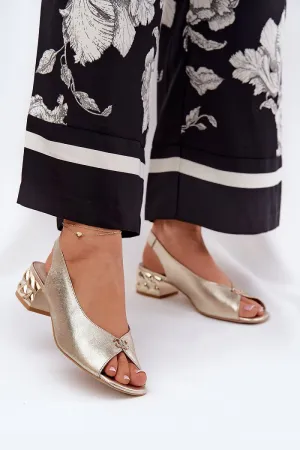 CheBello natural leather heel sandals