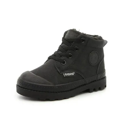 Children Boy Boots kid Sneaker High leather  Boots for boy Rubber Anti slip Snow Boot Fashion Lace-up Winter Shoes  toddler bota