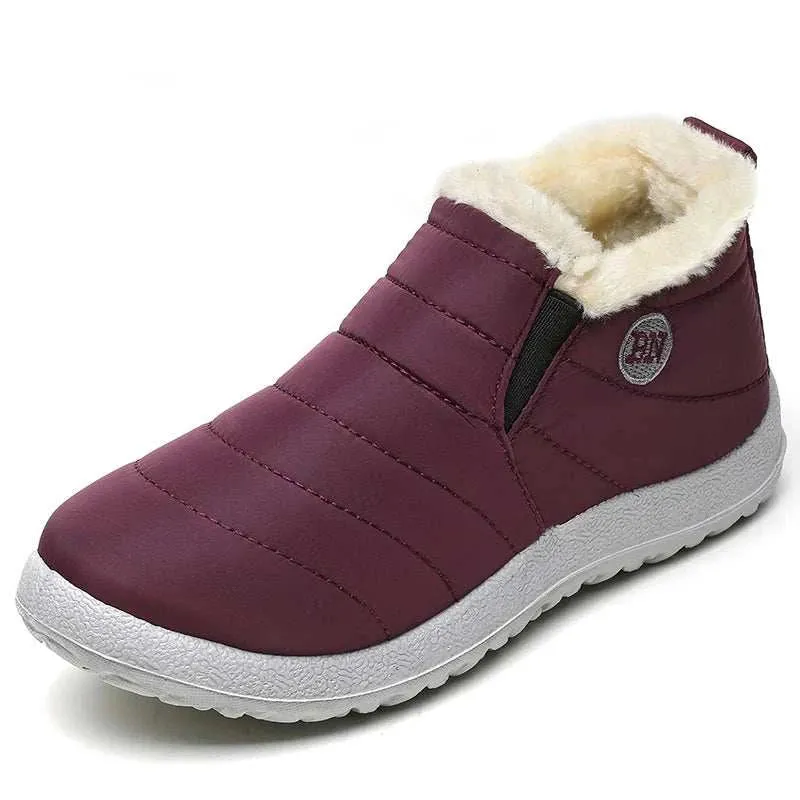 Cozy & Stylish Men's Slip-On Winter Ankle Boots - Waterproof Snow Booties with Plush Lining for Ultimate Warmth and Comfort