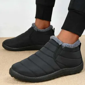 Cozy & Stylish Men's Slip-On Winter Ankle Boots - Waterproof Snow Booties with Plush Lining for Ultimate Warmth and Comfort