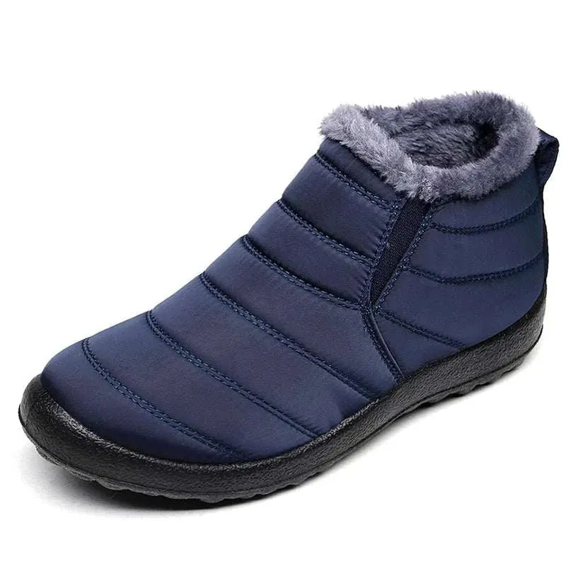 Cozy & Stylish Men's Slip-On Winter Ankle Boots - Waterproof Snow Booties with Plush Lining for Ultimate Warmth and Comfort