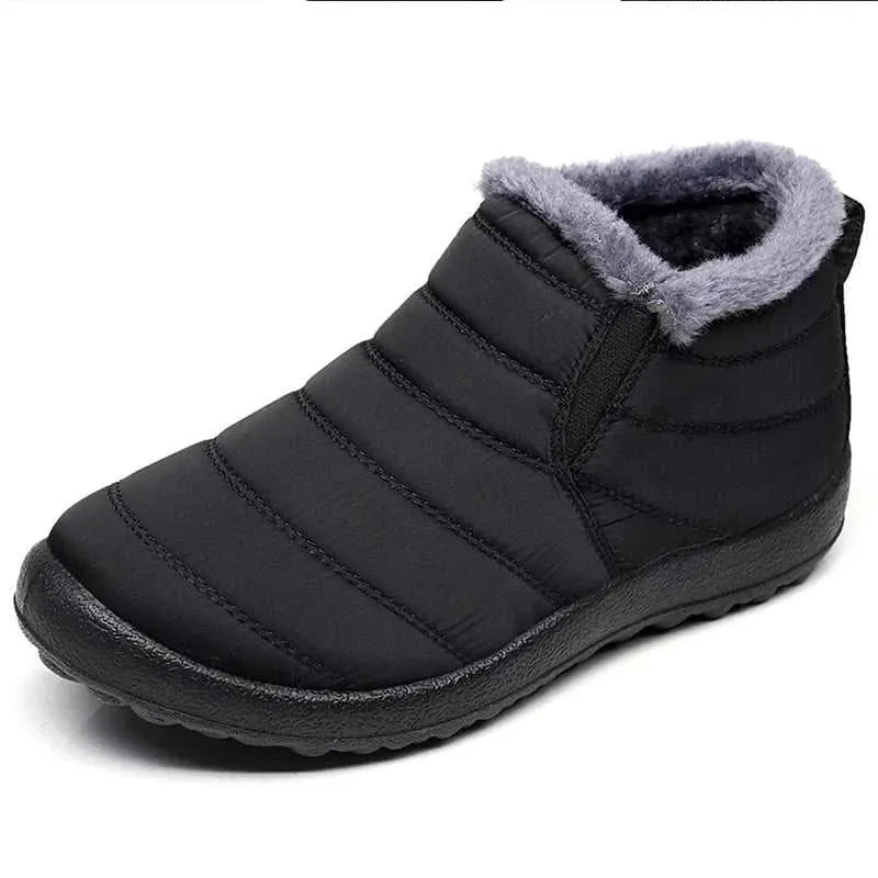 Cozy & Stylish Men's Slip-On Winter Ankle Boots - Waterproof Snow Booties with Plush Lining for Ultimate Warmth and Comfort