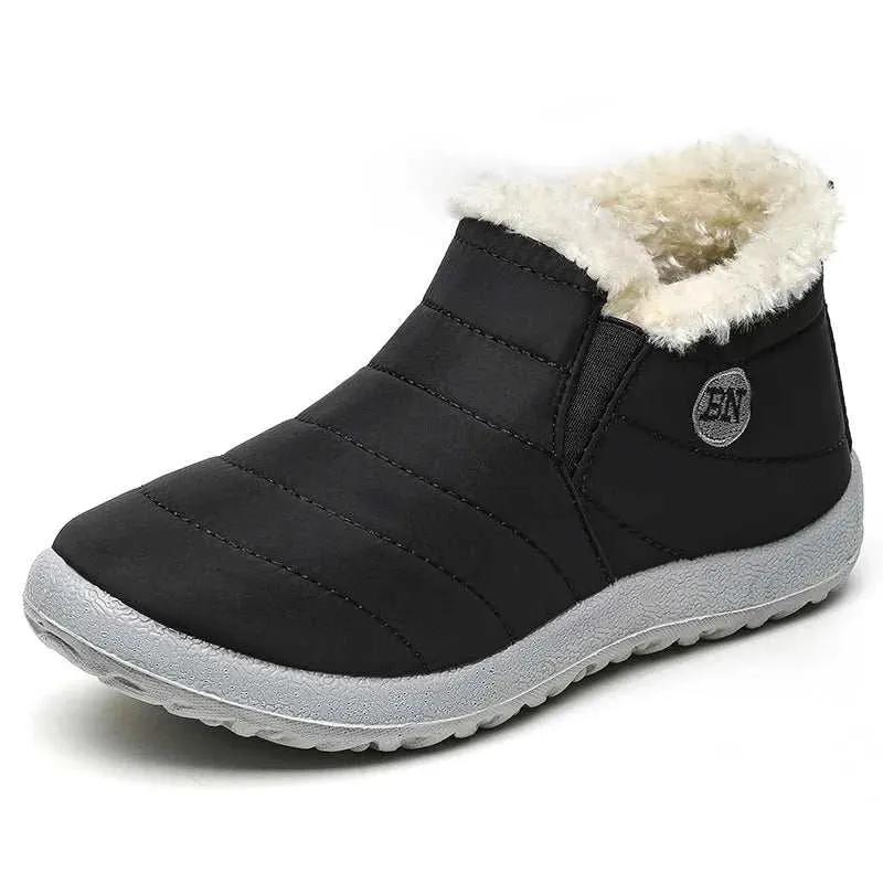 Cozy & Stylish Men's Slip-On Winter Ankle Boots - Waterproof Snow Booties with Plush Lining for Ultimate Warmth and Comfort