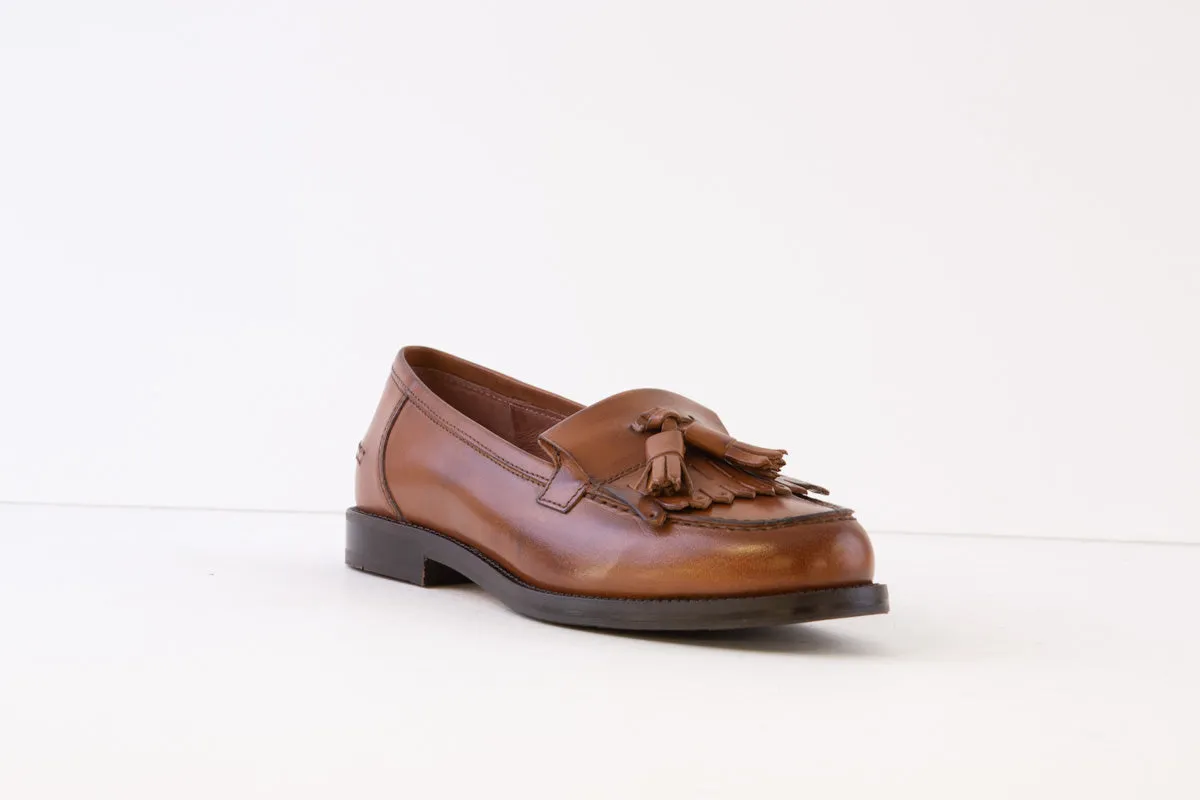 DIEGO BELLINI - 651C FLAT FASHION LOAFER - TAN LEATHER