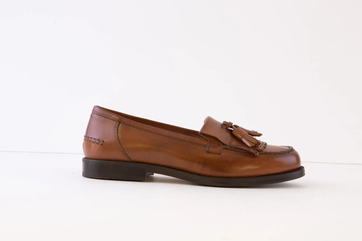 DIEGO BELLINI - 651C FLAT FASHION LOAFER - TAN LEATHER