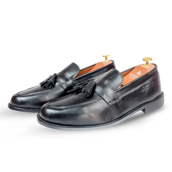 Dominic Black Tassel Shoes