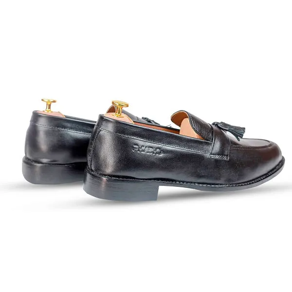 Dominic Black Tassel Shoes