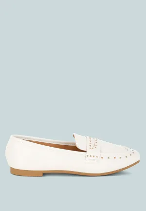Dorlina Studded Faux Leather Loafers