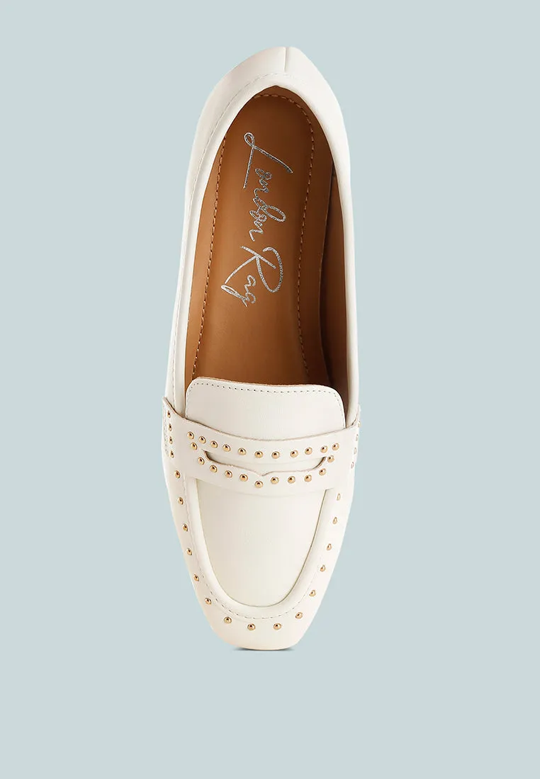 Dorlina Studded Faux Leather Loafers