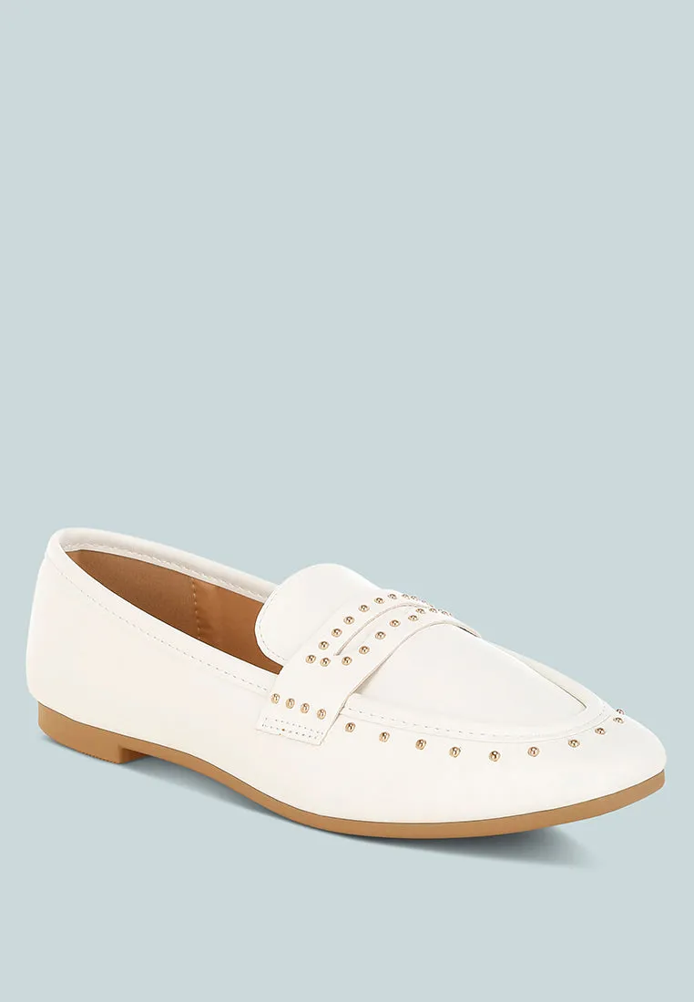 Dorlina Studded Faux Leather Loafers