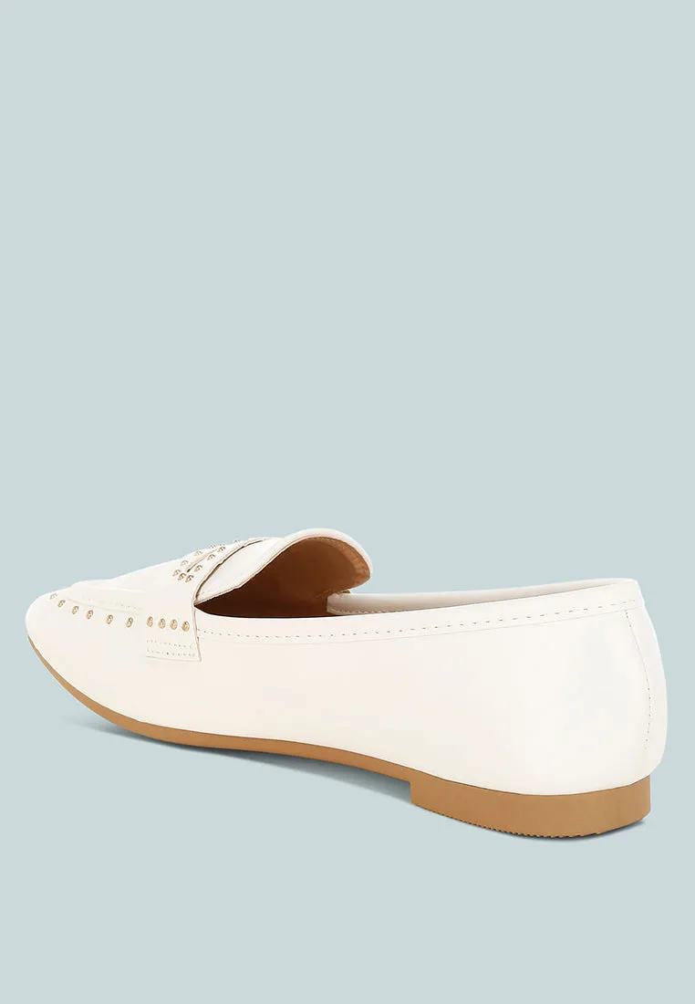 Dorlina Studded Faux Leather Loafers