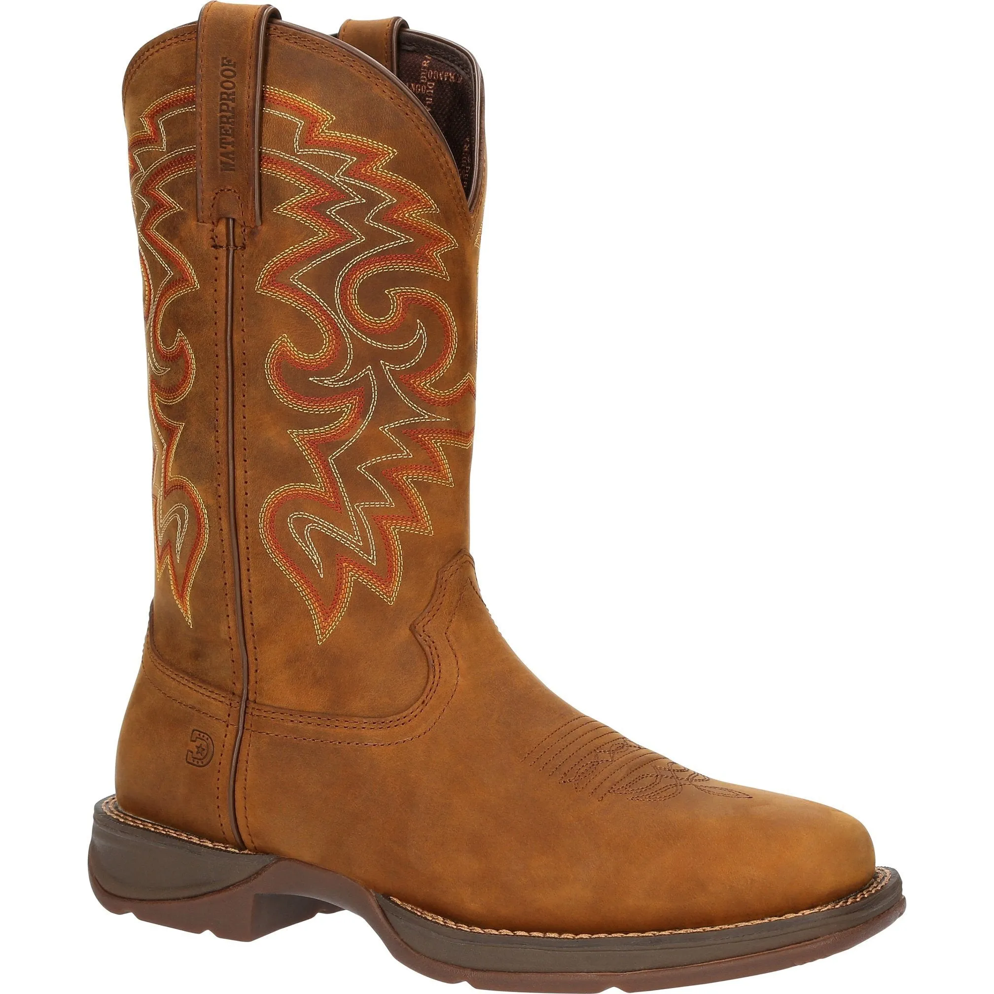 Durango Men's Rebel 12" Square Toe Waterproof Western Boot - Russet - DDB0361