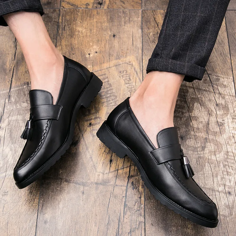 Elegant Men Tassel Loafers Leather Formal Shoes slip on