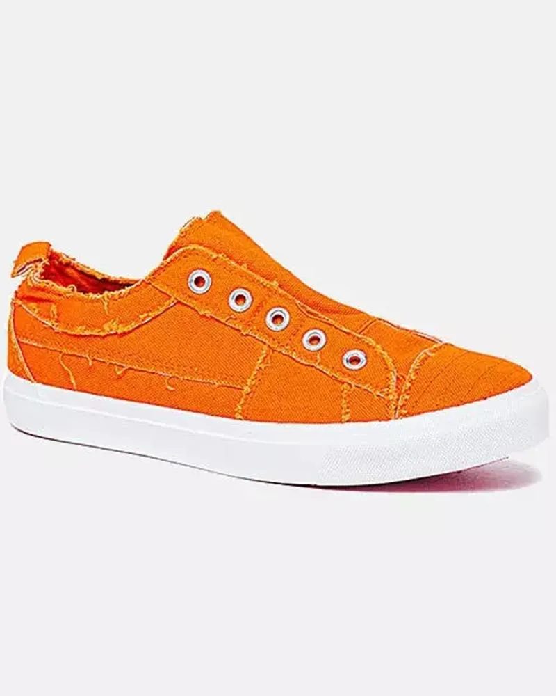 Eyelet Slip on Canvas Sneakers