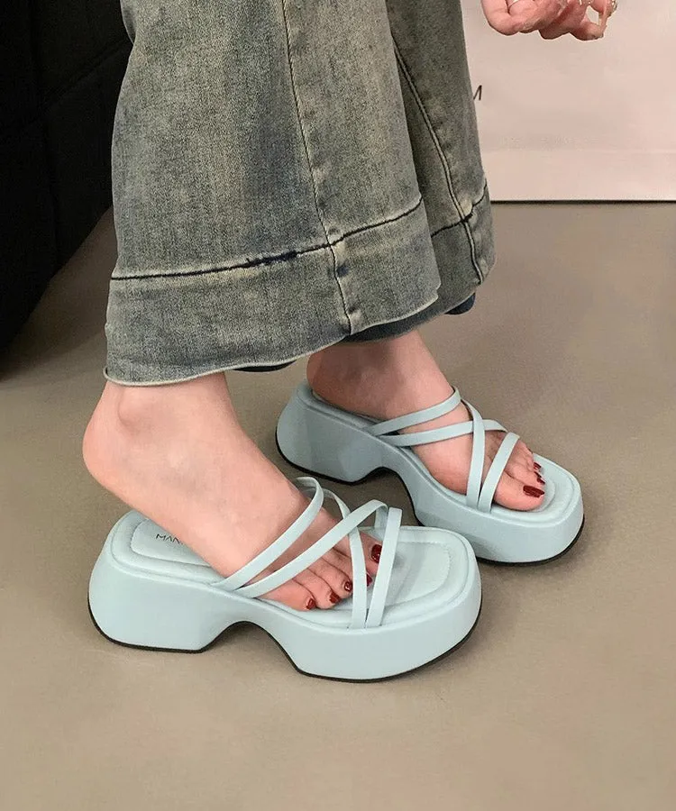 Fashion Leopard Platform Slide Sandals Peep Toe