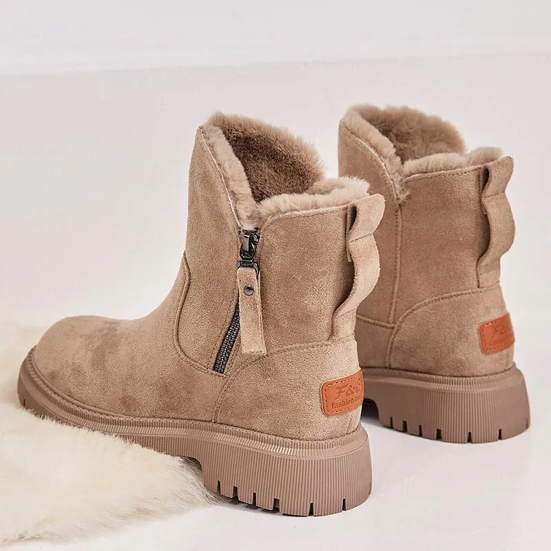 Faux Suede Plush Snow Boots for Women