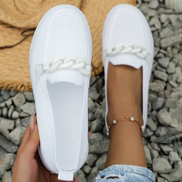 GS Chain Slide | Luchtige luxe instap sneakers met ketting detail voor dames