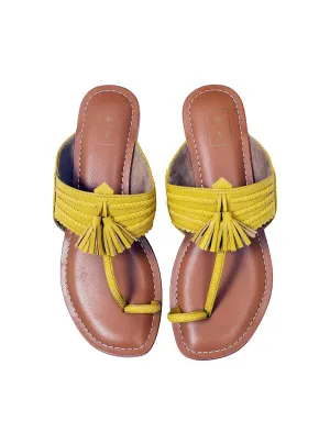 Haldi Mustard Yellow Kohlapuri Sandals