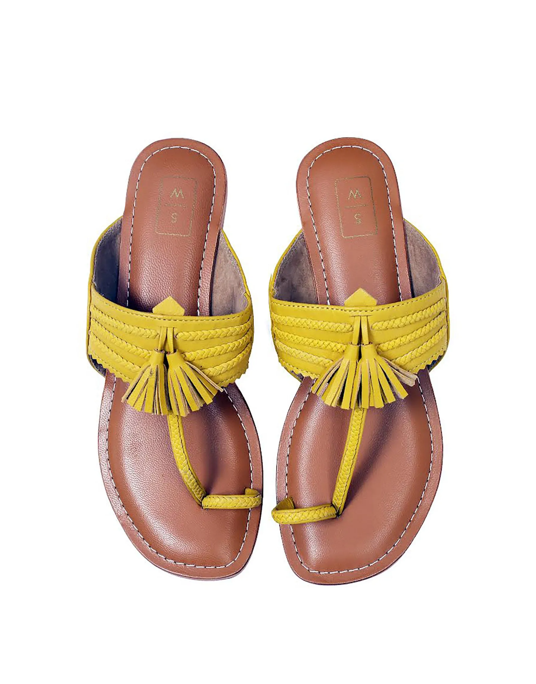 Haldi Mustard Yellow Kohlapuri Sandals