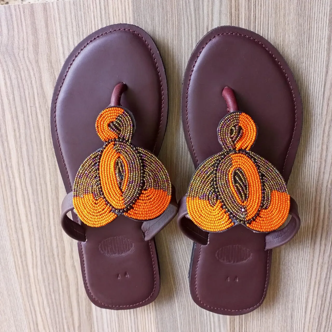 Handmade African Beaded Sandals/Authentic Maasai-Style Leather Flip-Flops Women/Boho Beach Sandals/Comfortable Summer Sandal African Gifts