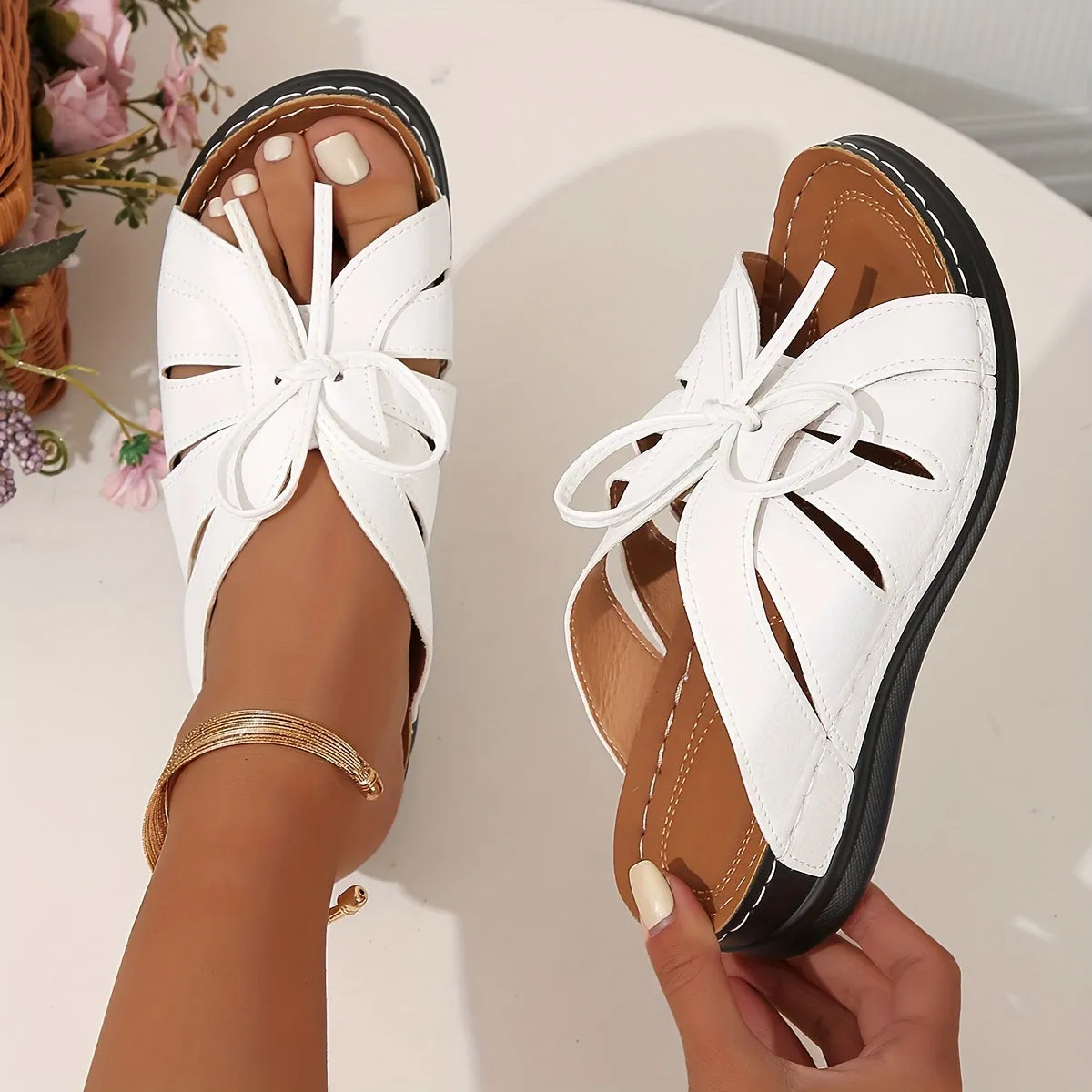 Heather - Casual leather orthopedic sandals