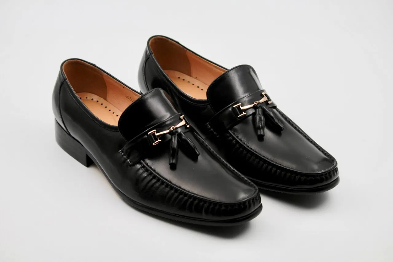 Ingrid Black Leather Formal Loafers
