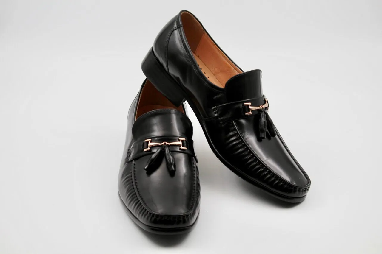 Ingrid Black Leather Formal Loafers
