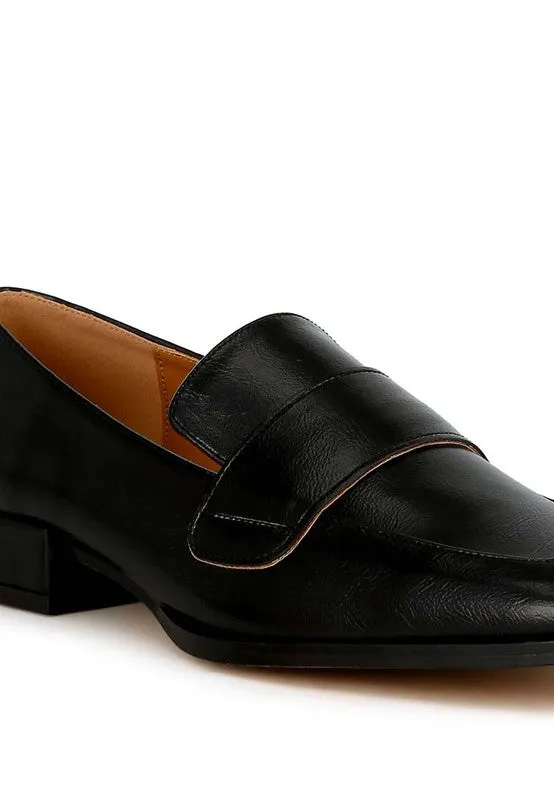 Jovana Metallic Penny Loafers - Vegan Leather, Square Toe